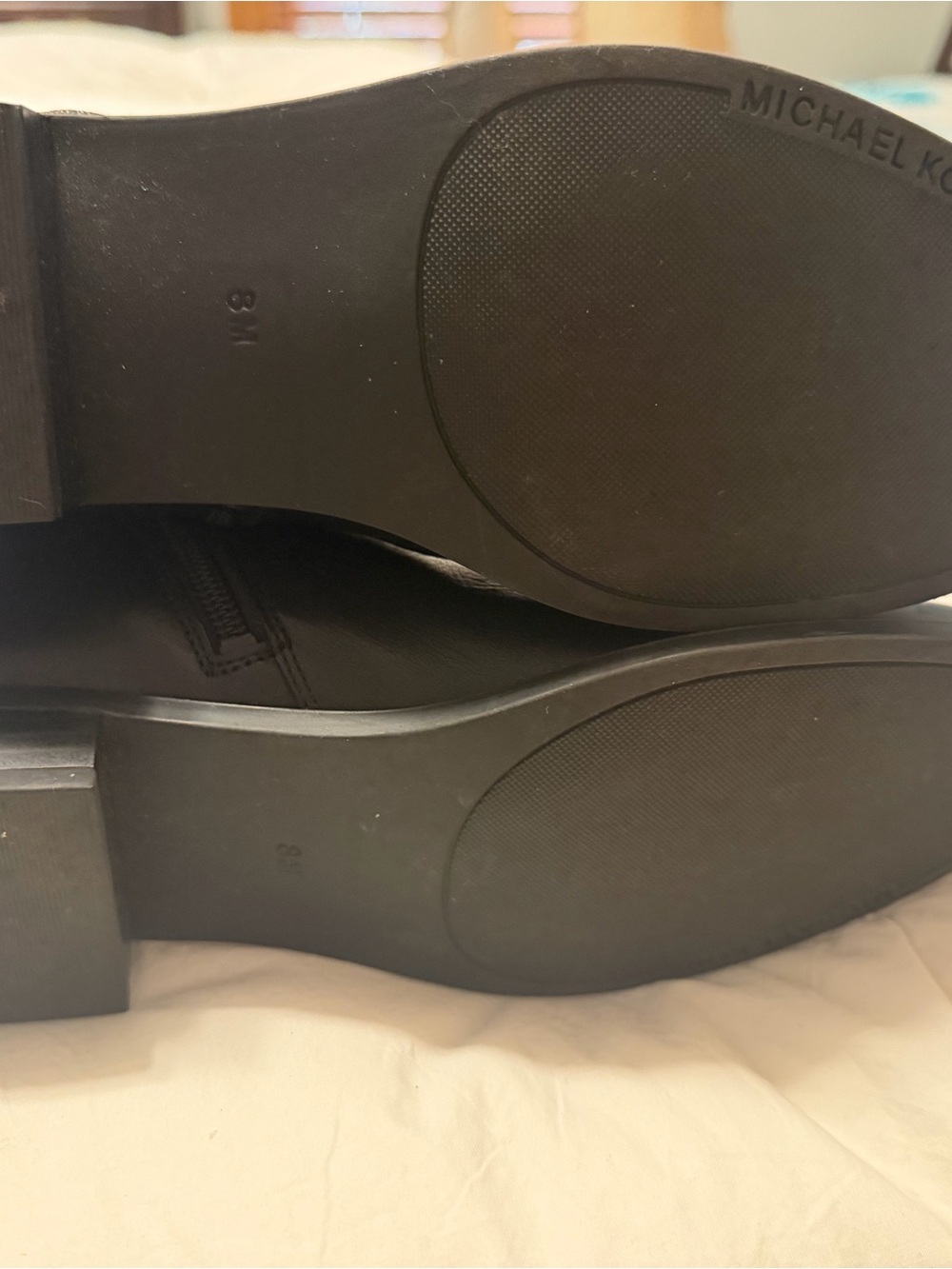 Michael Kors Black Leather Shoulder Boots with Brown Accents - Picture 5 of 6